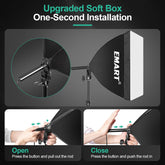 16"x16" Pull Softbox, 50W 3000K-6000K LED Bulb with Remote/APP Control - 2 Pack